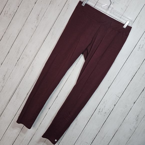PACT Leggings Women's Maroon Organic Cotton Stretch Size Large Mid-Rise. - Picture 2 of 5